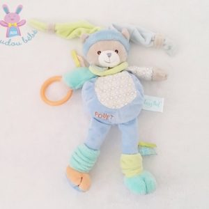 Doudou Ours Nino bleu jouet éveil bébé BABY NAT