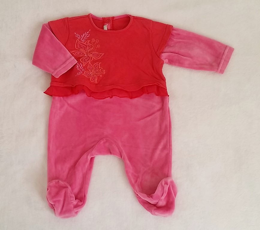 Pyjama velours noir rose bébé fille 3 MOIS ORCHESTRA