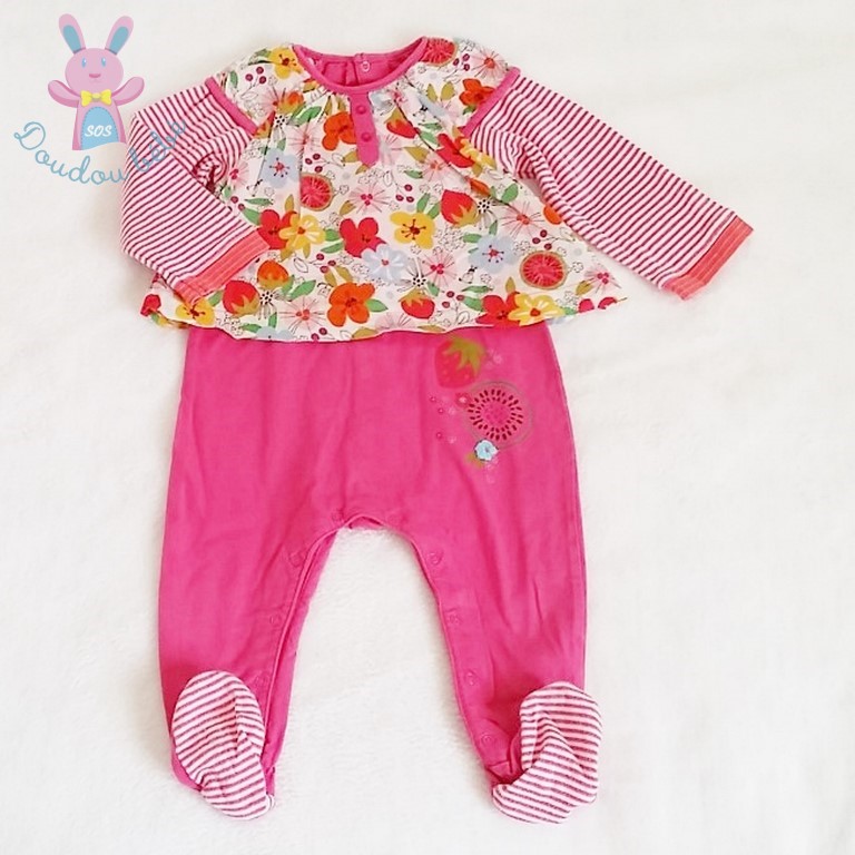 Chaussettes bébé fille roses à motifs fraises Catimini