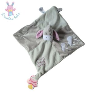 Doudou plat Ane Bourriquet gris rose papillon nuages DISNEY NICOTOY