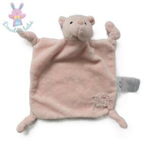 Doudou plat Ours rose pâle « my best friend » Grain de Blé Z