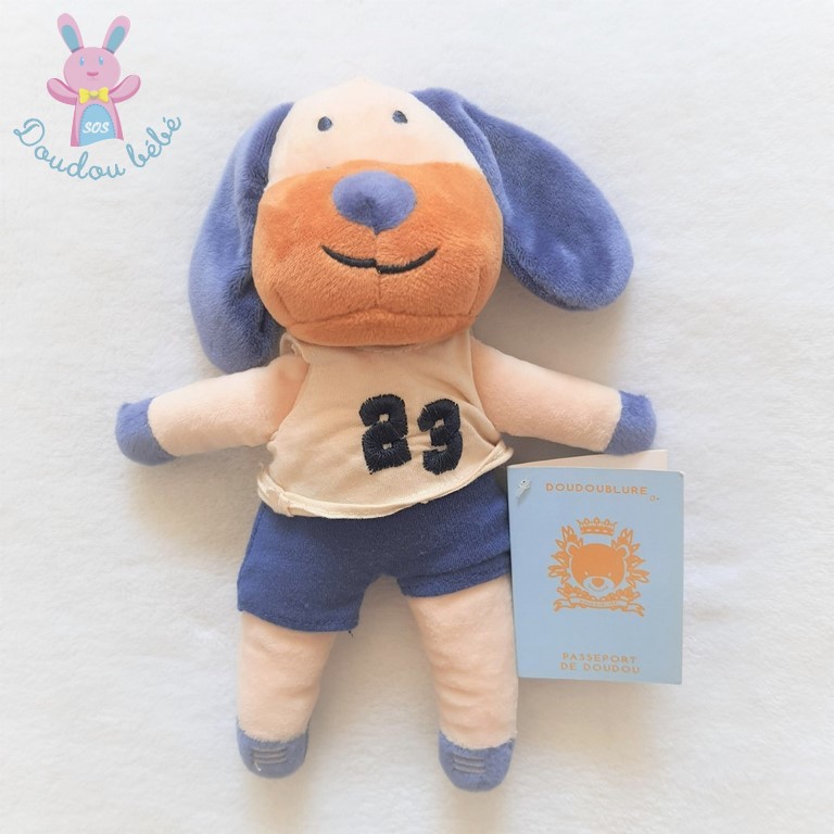 Doudou Chien bleu beige marron 23 BOUTu0027CHOU MONOPRIX