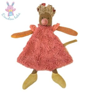 Doudou plat Poule Zaza rose orange Les Tartempois MOULIN ROTY