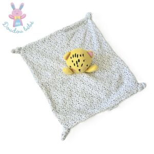 Doudou plat Tigre jaune blanc et gris SIPLEC LECLERC