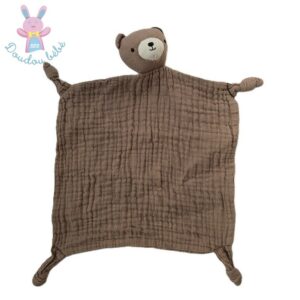 Doudou plat Ours lange marron et blanc H&M