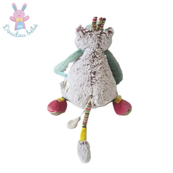 Doudou Chat musical Les Pachats gris vert MOULIN ROTY