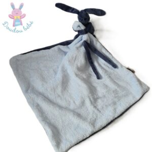 Doudou Lapin couverture bleu clair et bleu foncé NATTOU