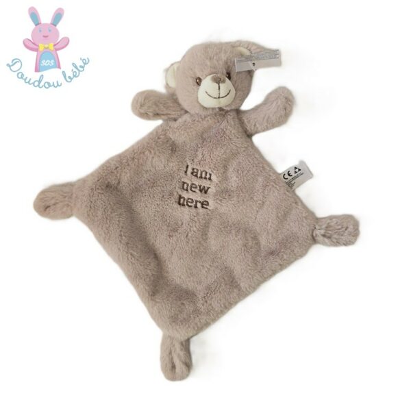 Doudou plat Ours beige crème "I am new here" NICOTOY C&A