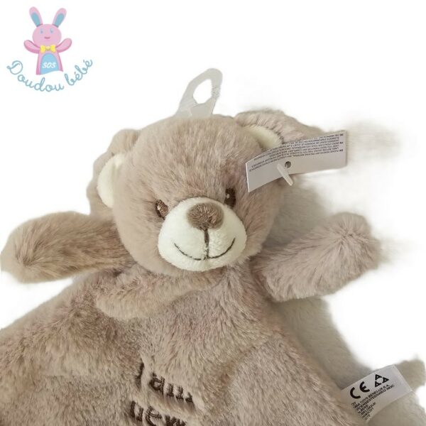 Doudou plat Ours beige crème "I am new here" NICOTOY C&A