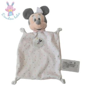 Doudou plat Souris Minnie rose blanc gris étoiles DISNEY SIMBA