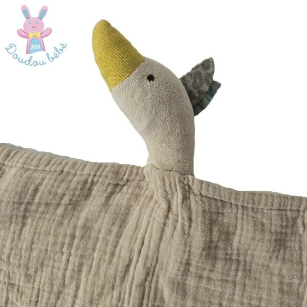 Doudou plat Oie lange beige Le voyage d'Olga MOULIN ROTY