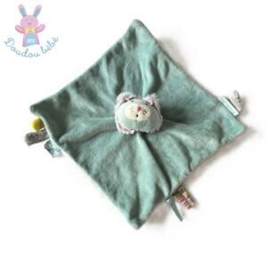 Doudou plat Chat les Pachats vert gris MOULIN ROTY