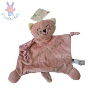 Doudou plat Chat rose à pois nez cœur noir HEMA