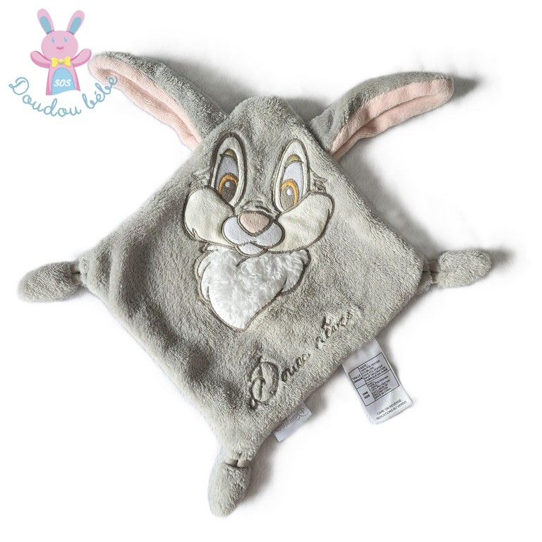 Doudou plat Lapin Panpan gris "doux rêves" DISNEY DISNEYLAND