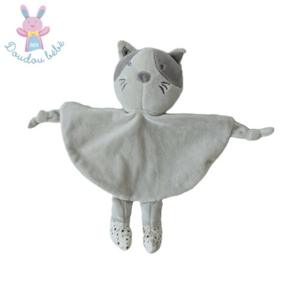 Doudou plat Chat gris étoiles TOM & KIDDY