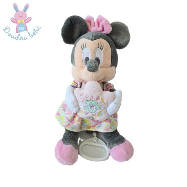 Doudou Souris Minnie musical robe fleurs DISNEY