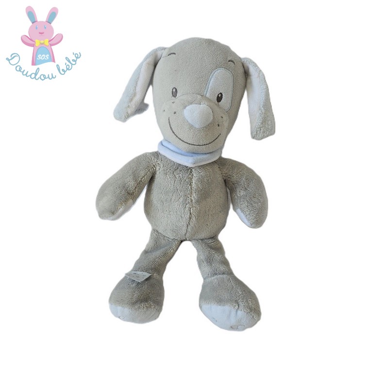 Doudou Chien Toby gris bleu blanc 32 cm NATTOU