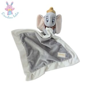 Doudou éléphant Dumbo mouchoir gris blanc chapeau DISNEY