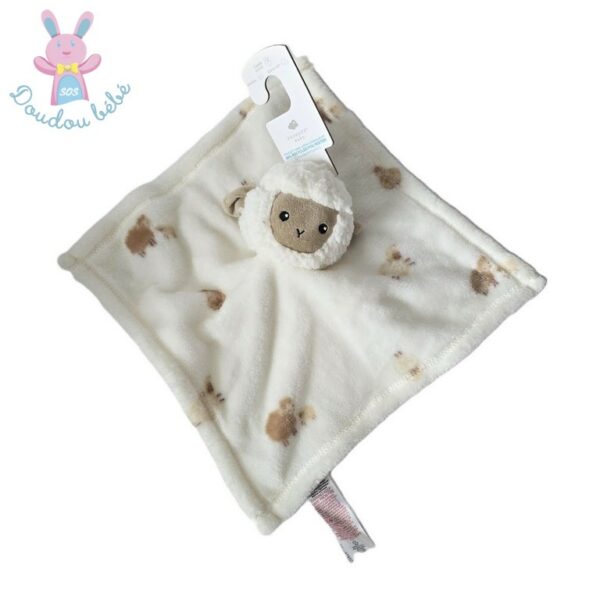 Doudou plat Mouton polaire blanc beige marron PRIMARK