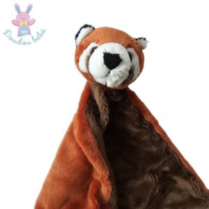 Doudou plat Panda roux marron blanc orange NATURE PLANET