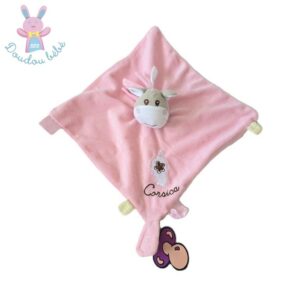 Doudou plat Ane Cheval rose gris Corsica Corse TEXTISUN