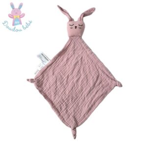 Doudou plat Lapin dormeur lange rose ZARA