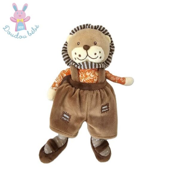 Doudou Lion marron beige orange 22 cm BUKOWSKI