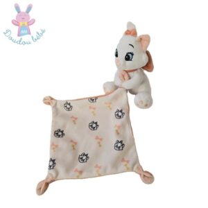 Doudou Chat Marie Aristochats mouchoir blanc saumon orange DISNEY