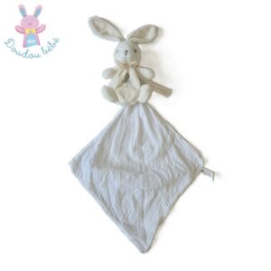 Doudou Lapin mouchoir lange blanc Créations tendres KALOO