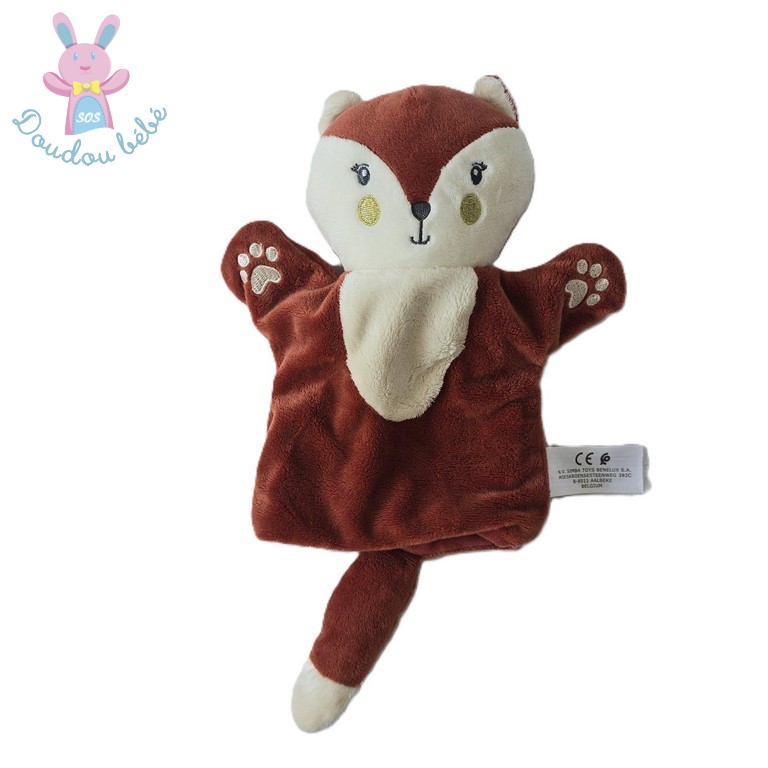 Doudou Renard marionnette marron blanc SIMBA TOYS