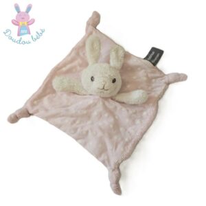 Doudou plat LAPIN blanc rose étoiles luminescent ORCHESTRA