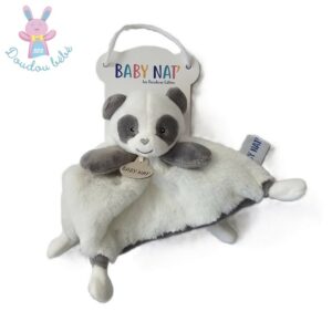 Doudou plat mon p’tit Panda blanc gris BABY NAT