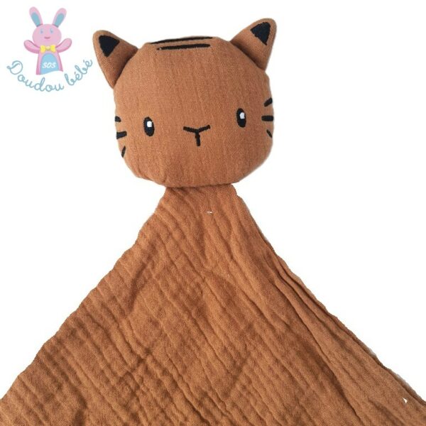 Doudou plat TIGRE lange marron noir VERTBAUDET