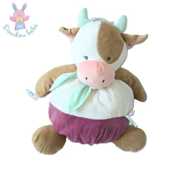 Doudou Pistache la Vache range pyjama rose blanc beige BABY NAT