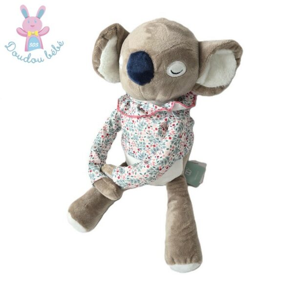 Doudou Koala beige blanc t-shirt fleurs OBAIBI OKAIDI