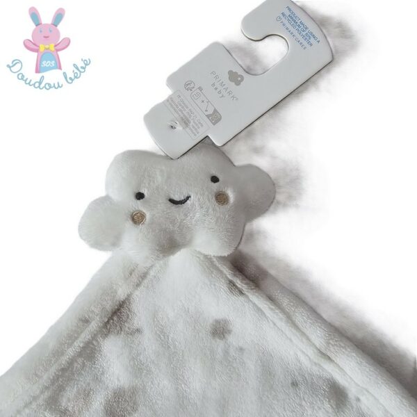 Doudou plat Nuage blanc gris mouchoir PRIMARK