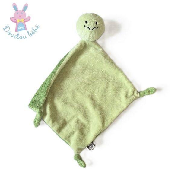 Doudou plat Grenouille Tortue vert NATURE PLANET