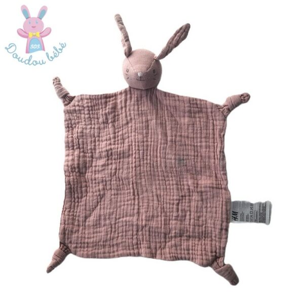 Doudou plat Lapin lange vieux rose H&M