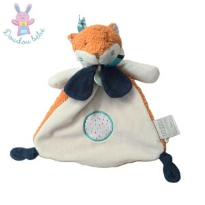 Doudou plat Renard Tiwipi orange blanc  DOUDOU ET COMPAGNIE