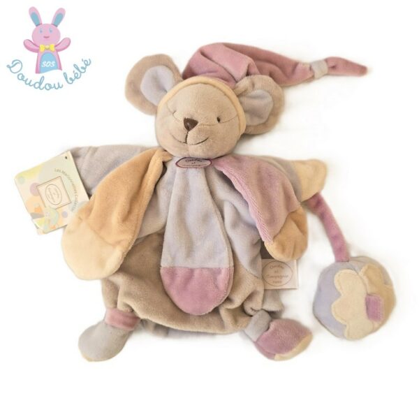 Doudou Souris marionnette rose poudré collector DOUDOU ET COMPAGNIE