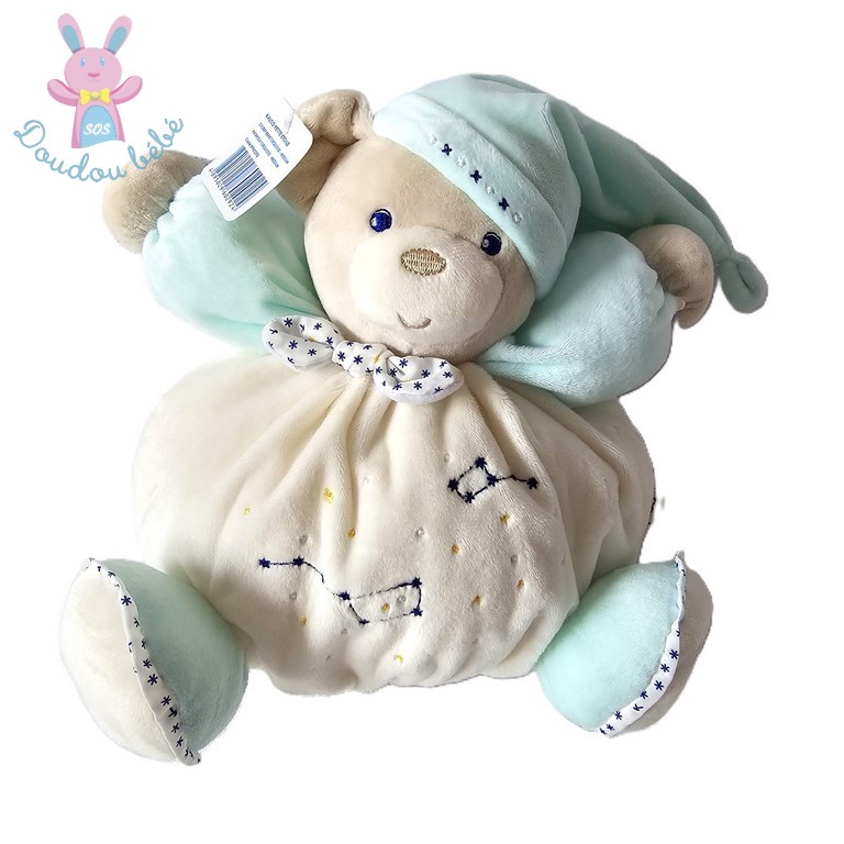 Doudou Ours boule "Ma petite étoile" blanc bleu KALOO