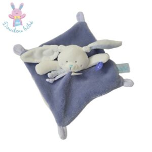 Doudou Lapin blanc polaire bleu tout doux BABY NAT