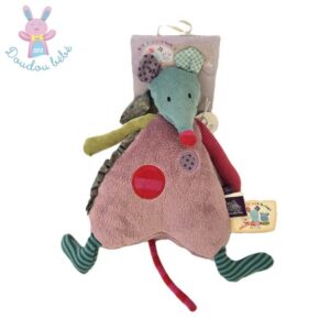 Doudou Souris musical mauve coloré Les Jolis pas Beaux MOULIN ROTY