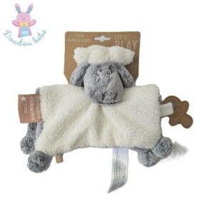 Doudou plat Mouton gris blanc « Mes premiers animaux » TAO TAPE A L’OEIL