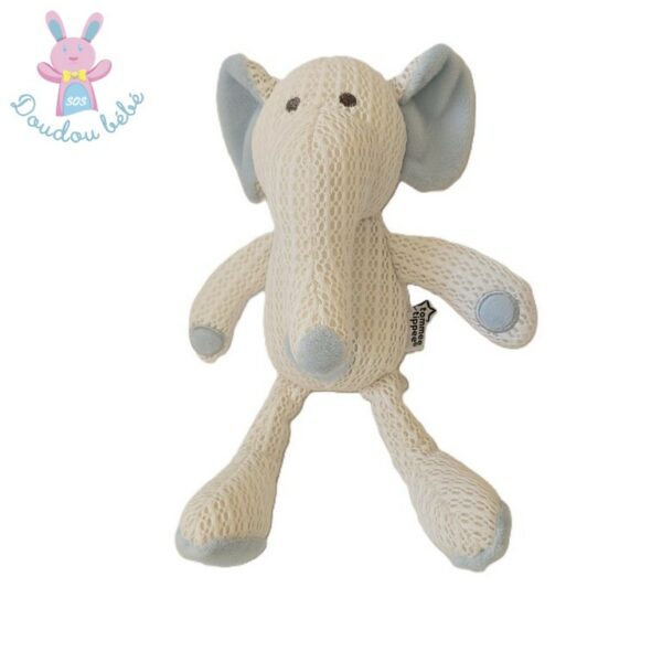 Doudou éléphant blanc bleu micro aéré TOMMEE TIPPEE