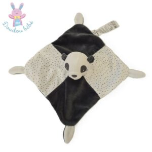 Doudou plat Panda gris blanc pois GEMO