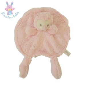 Doudou plat Chouette rond rose blanc ANTONIO HOME