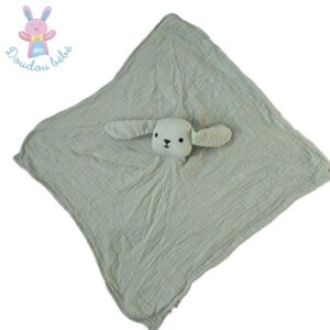 Doudou plat Lapin Mouton lange coton vert BOUT’CHOU MONOPRIX