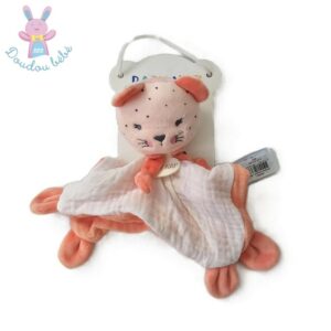 Doudou plat Léopard rose saumon blanc BABY NAT