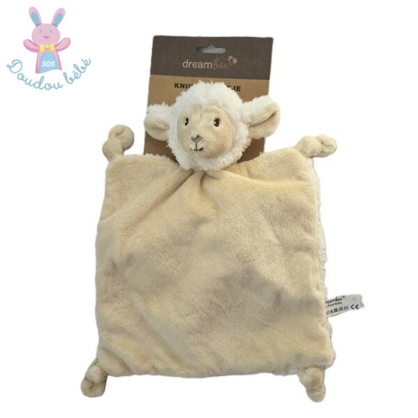 Doudou plat Mouton beige blanc écru DREAMBEE